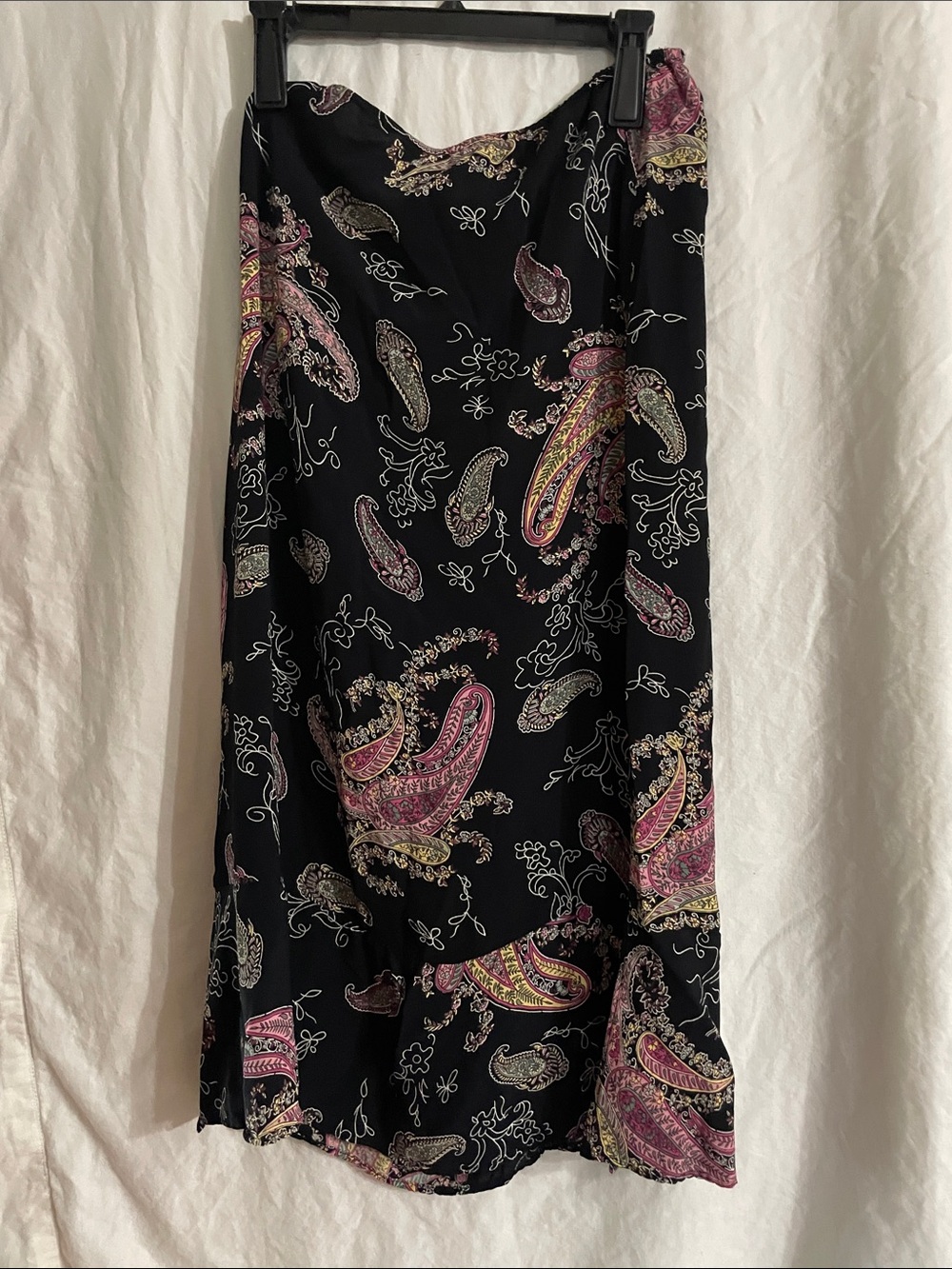 California Black Paisley Print Rayon Crepe Skirt - Women's - Picture 3 of 4